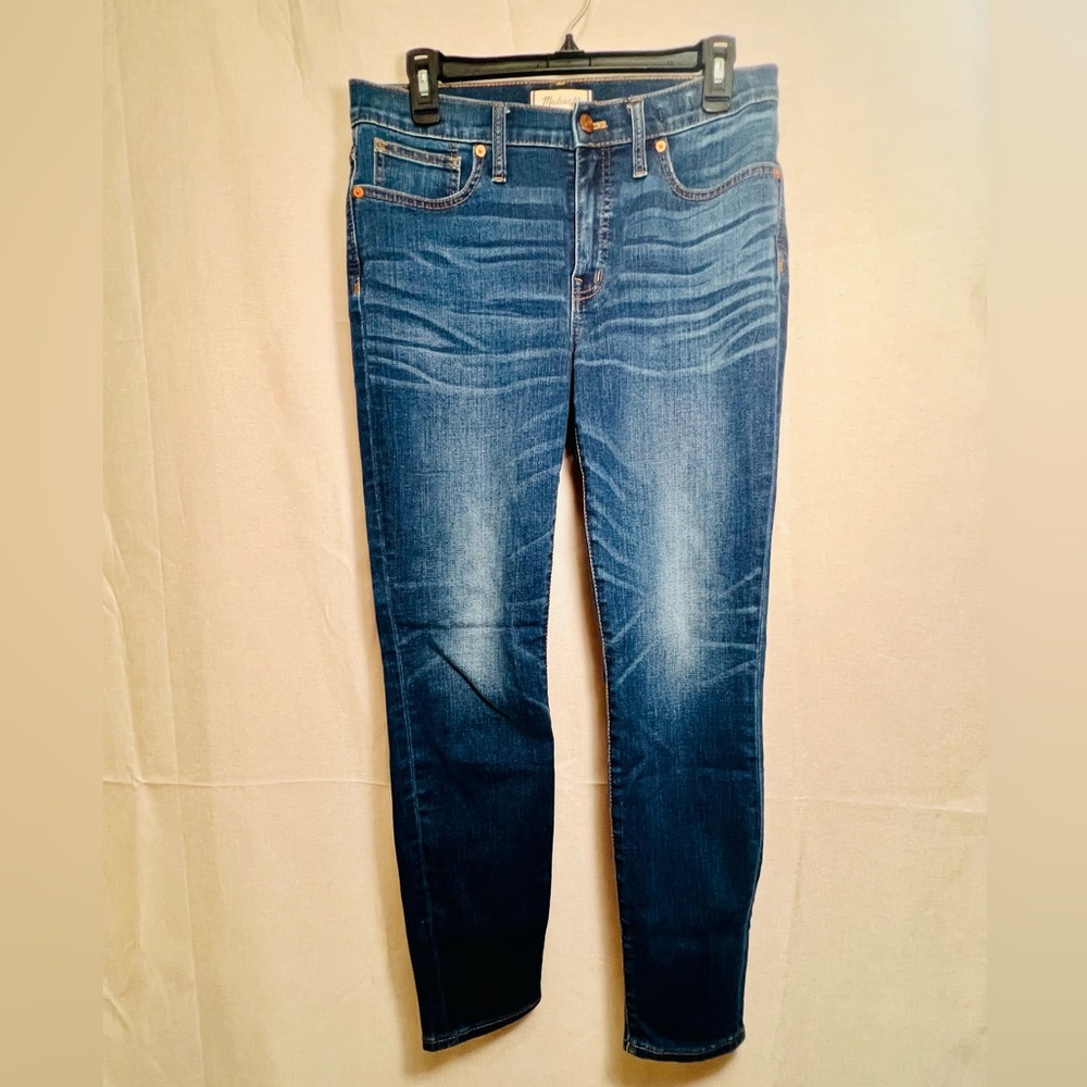 Madewell Skinny Jeans 9" High Rise Women's Size 29 Stretch Dark Wash - Picture 1 of 5